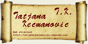 Tatjana Kecmanović vizit kartica